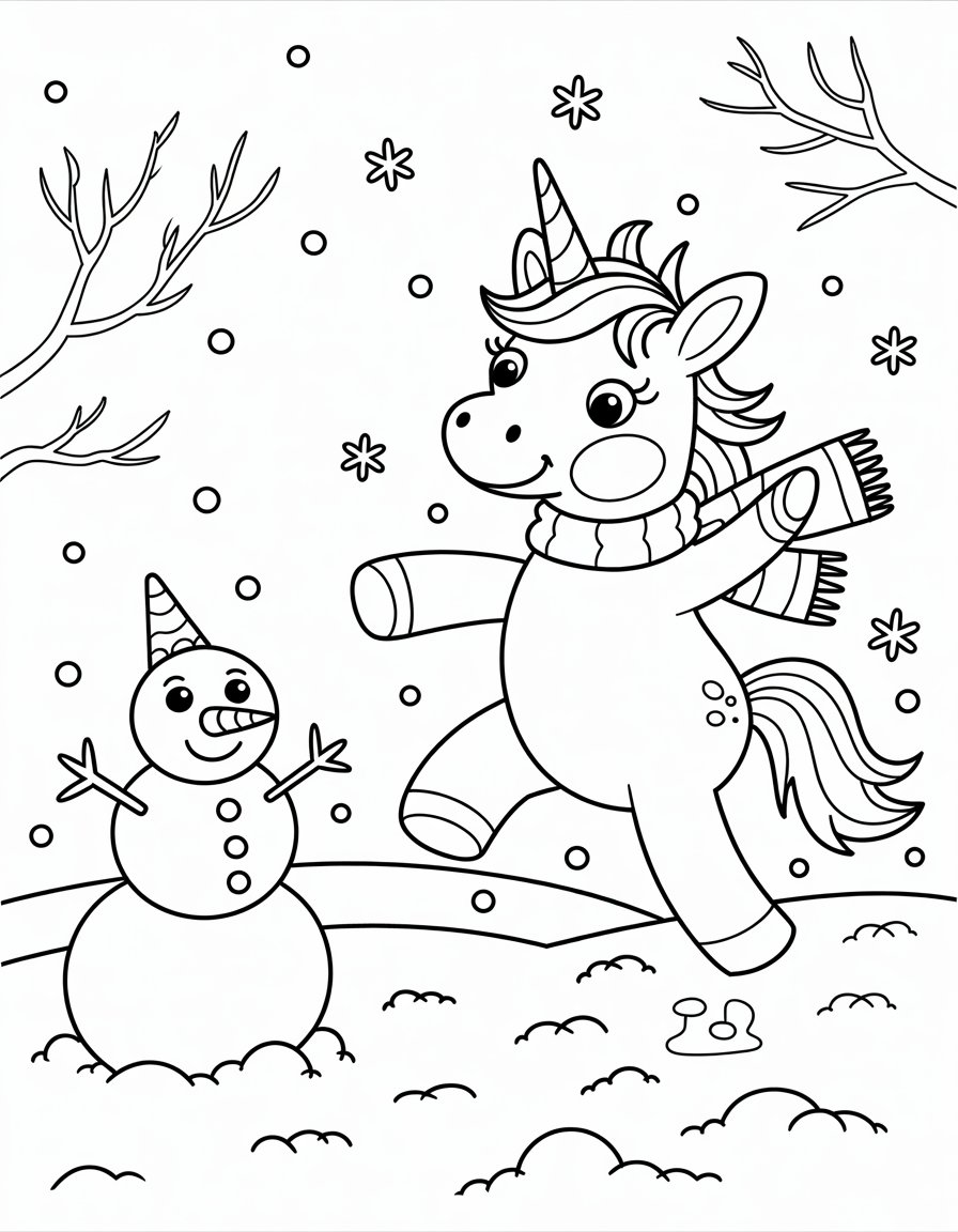 Winter Snow Unicorn